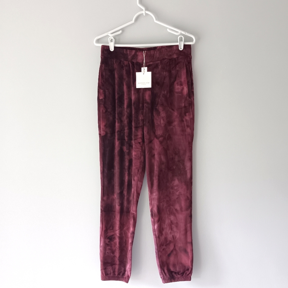 New BeachLunchLounge Giavanna Tie-Dye Joggers Sweat Pant Bateau Red Medium